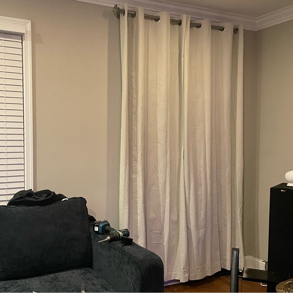 NEW beige blackout curtains, set of 2 96 inch panels - Picture 2 of 7